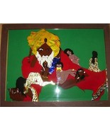 EAST INDIAN MAN &amp; WOMEN IN HAREM ASIAN EROTICA FOIL ART - $191.99