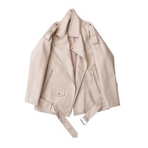 T MODA Spring Autumn  Leather Jackets Women Loose Casual Coat Female Drop- Motor - £86.63 GBP