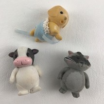 Calico Critter Lil Woodzeez Figure Fuzzy Flocked Babies Baby Cow Raccoon... - $371.26 MXN