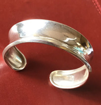 Concaved Mexico Sterling Silver Bracelet Formed from Sheet Silver 27.3 Grams 6.5 - £67.94 GBP