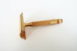 Vintage gold tone metal Gillette safety razor - good condition - no blades - £19.60 GBP