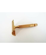 Vintage gold tone metal Gillette safety razor - good condition - no blades - $24.99