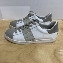 Sam Edelman Marquette Low Top Lace Up Sneakers Shoes Leather White/Tan S... - $27.02