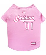 Pets First MLB Cleveland Indians Dog Jersey, X-Small, Pink Go Indians! - £7.93 GBP
