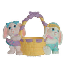 Hallmark Easter Bunny Boy & Cottontail Girl with Egg Basket Vtg 1991 Collectible - $3.89
