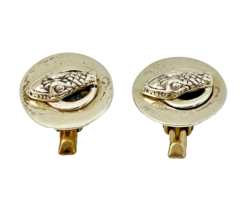 Vintage Figural Snake Cufflinks Mexico Sterling Silver Delfino 925 Taxco - $108.89