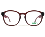 PUMA Brille Rahmen PU00400A 012 Beige Rot Rund Wildleder Leder 53-20-140 - $41.71