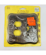Vintage Solid Wood Designer Wall Plate Switch Outlet Combo Antique Pine NEW - $8.57