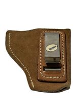 Bianchi Gunleather Brown Leather Small Pistol Revolver RH IWB Belt Clip ... - $25.65