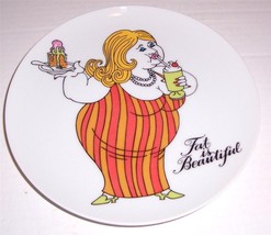 FITZ &amp; FLOYD &quot;Fat is Beautiful&quot; Cake Porcelain Collectible Display Salad Plate - £21.30 GBP