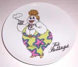 FITZ &amp; FLOYD &quot;Fat is Beautiful&quot; Smoking Porcelain Collectible Salad Plate - £20.70 GBP