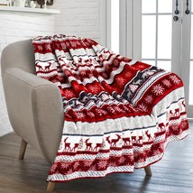 Christmas Throw Blanket By Pavilia, 50X60 (Christmas Red), Soft, Plush, Warm - £25.71 GBP