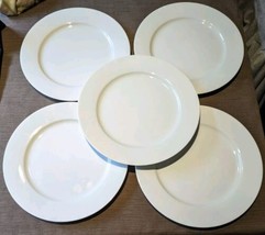 IKEA 365+ White 10 5/8&quot; Dinner Plates Porcelain Susan Pryke Lot of 5 Turkey - £37.83 GBP