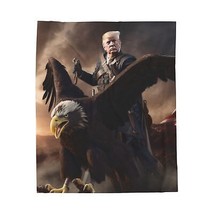President Donald Trump Riding Bald Eagle Velveteen Plush Blanket - £27.48 GBP+