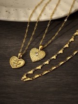 18K Gold Trio Romance Necklaces Set  - stackable, trendy, elegant, 3x - £78.12 GBP