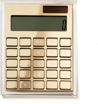 Russell Hazel Clear Acrylic Calculator With Gold Tone Hardware - £29.83 GBP