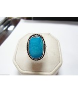 Native American 925 Sterling Silver Turquoise Cabochon Ring Sz 7.75 Nava... - $68.56 CAD