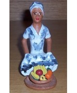 FRAZIER CERAMIC JAMAICA POTTERY WOMAN ACKEE FIGURINE - $94.14