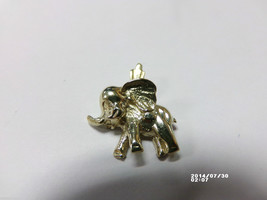 14k Yellow Gold Baby Elephant Pendant 2.5g Very Nice 7/8&quot; Tall Large Bail - £102.70 GBP