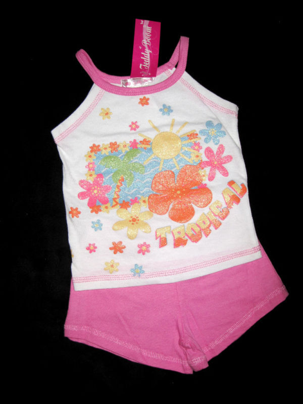 GIRLS 12 MONTHS - Teddy Boom - WhiteTropical Sunshine SHORTS &amp; TOP SET - $7.00