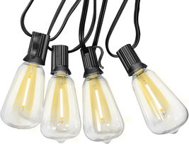 Outdoor String Lights 25FT Patio Lights with 12 Shatterproof ST38 Vintage Edison - £16.94 GBP