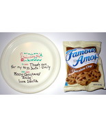 Santa&#39;s Cookie Message Plastic Plate w Famous Amos-Leave Note S Claus Re... - £10.27 GBP