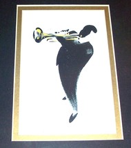 Framed Michel Canetti Trumpet Jazz Musician Litho Art Print - £74.35 GBP