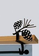 Wrought Iron Curtain Shelf Bracket Pair Of 2 Pinecone Window Treatments Decor - £34.25 GBP