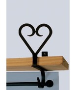 Wrought Iron Curtain Shelf Bracket Pair Of 2 Heart Home Decor Window Tre... - £34.79 GBP