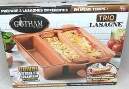 Gotham Steel Non-Stick Lasagna Trio Pan Bake 3 different Lasagnas 12x15 - £39.56 GBP