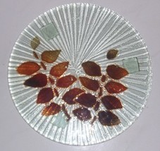Glass Art Handblown Fused Glass Designed Collectible Display Platter - £110.71 GBP