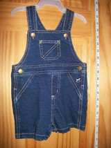 Faded Glory Baby Clothes 6M-9M Newborn Shortall Bottoms Blue Denim Jean ... - $5.69