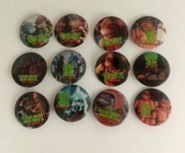 1991 Teenage Mutant Ninja Turtles The Movie 2&quot; Pin Button Set Of 12 - $36.30 CAD