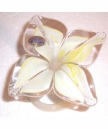 GLASS ART MURANO VETRO ESEGUITO HANDBLOWN PETAL FLOWER - $75.15 CAD