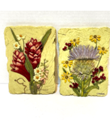 Vintage Cheri Blum 3D Floral Wall Hanging Resin Plaques Ginger Cynara 6.... - £17.59 GBP