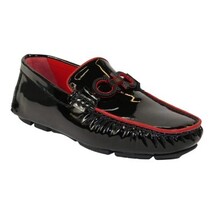 Men's GENIO Casual Dress Shoes Turkey Patent Leather 120580105 Black Red image 6