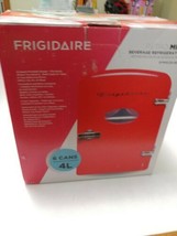 Frigidaire Retro 6 Cans Mini Office Cubicle Desk Vehicle Car Fridge RED ... - £38.43 GBP