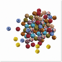 100pcs Mix Color Round Disco Ball Beads - Sparkling 10mm Rhinestone Poly... - £21.36 GBP