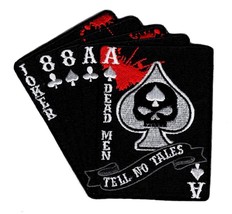 Ace of Spade Dead Mans Hand Skull Spade Dead Men Tell No Patch (Hook Fastener-DP - £7.99 GBP