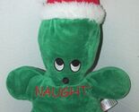 Sugar Loaf Christmas plush naughty or nice green cactus plant tree Santa... - $4.84