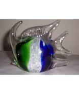 Glass Art &quot;Alantis&quot; Fish Blue/Green &amp; White Invigorating Colors - $1,399.27 MXN