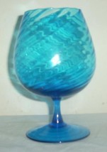 Glass Art Handblown Turquoise Blue Table Display Compote - $84.39