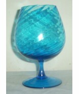 Glass Art Handblown Turquoise Blue Table Display Compote - $84.39