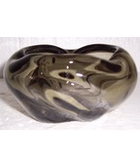 Glass Art Murano Olive Green Color Bulbous Shape &amp; Design Table Display - $208.03 CAD