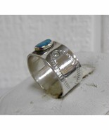 Vintage Native American Silver Ring Stamp Turquoise D M Begay Navajo 4.5... - $109.70 CAD