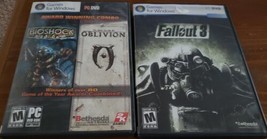 BioShock/The Elder Scrolls IV: Oblivion &amp; Fallout 3 PC Game Lot Complete  - £10.83 GBP