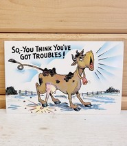Vintage Postcard Plastichrome 1950s Humor Cow 3.5 x 5.5 Unused CHROME - £9.39 GBP
