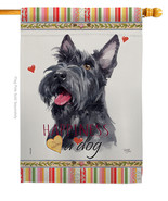 Scottish Terrier Happiness - Impressions Decorative House Flag H110215-BO - £32.08 GBP