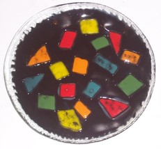 Fused Multi Colored Glass Designed Display Collectible Plate - £118.94 GBP