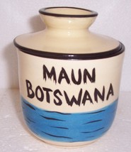 HANDCRAFTED &amp; PAINTED &quot;MAUN, BOTSWANA&quot; SOUVENIR POTTERY - $55.16